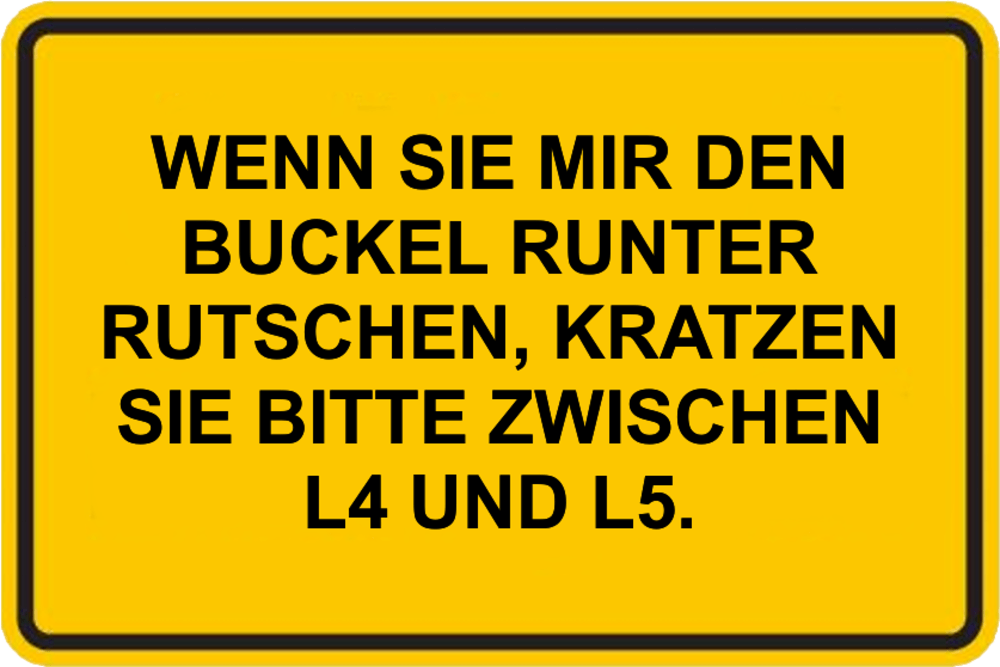 WENN SIE MIR DEN BUCKEL RUNTER RUTSCHEN, KRATZE... - IstDasLustig.de